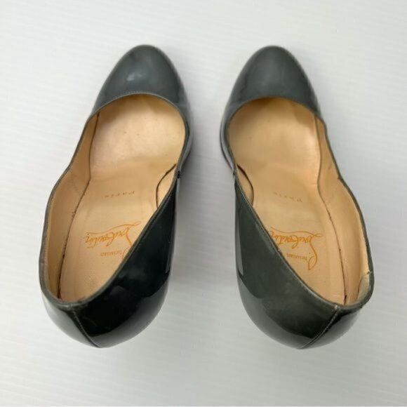 CHRISTIAN LOUBOUTIN Ron Ron 100 Patent Leather Pumps size 7 Red Bottoms - Picture 10 of 15